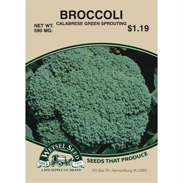 Wetsel Seed Broccoli - Calabrese (590 mg Packet)