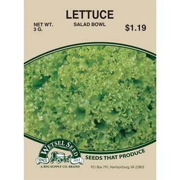 Wetsel Seed Lettuce - Salad Bowl (3g Packet)