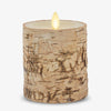 Luminara Real Birch Wood Flameless Candle Pillar - Recessed Top