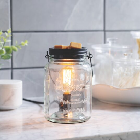 Candle Warmers Glass Mason Jar Vintage Bulb Illumination Fragrance Warmer