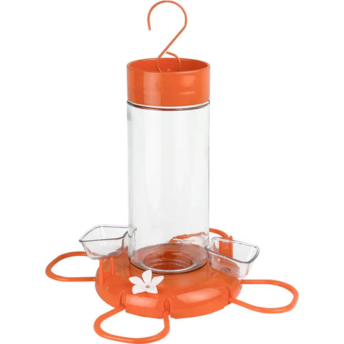 Nature's Way Bird Products Orange Blossom Glass Oriole Feeder w/ Jelly Attachments