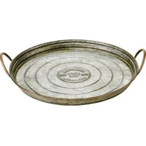 BEHRENS EMBOSSED AGED GALVANIZED TRAY