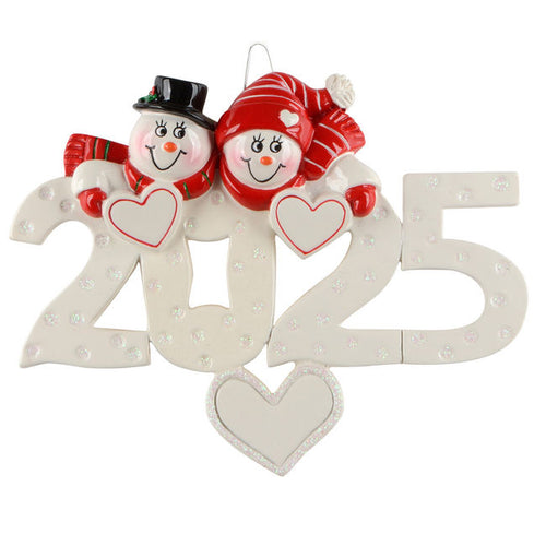 Rudolph and Me 2025 Snow Couple Ornament