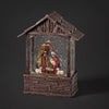 Roman LED Lighted Wood Stable Christmas Snow Globe