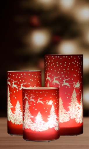 Red Carpet Studios Lantern LED Red Santa Reindeer