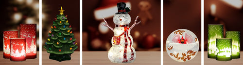 Red Carpet Studios Lantern LED Red Santa Reindeer