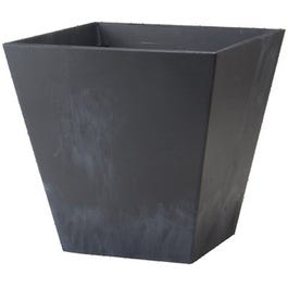 Ella Planter, Plastic, Water-Minder, Black, 10-In. Sq.